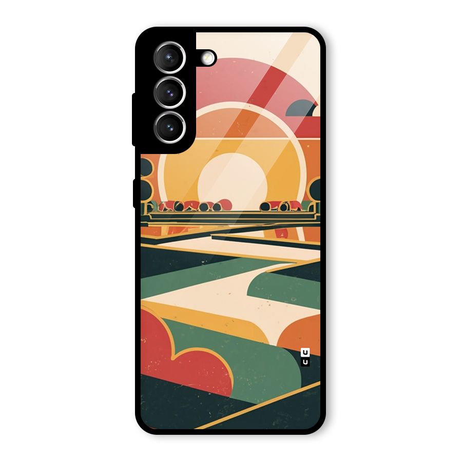 Awesome Geomatric Art Glass Back Case for Galaxy S21 5G