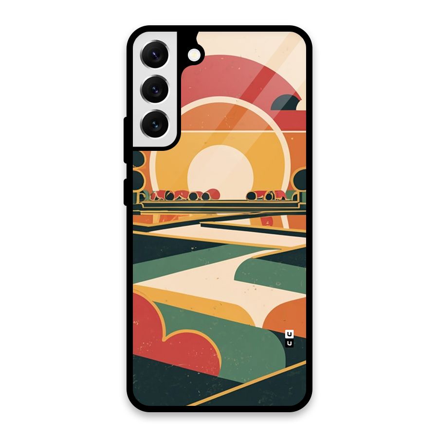 Awesome Geomatric Art Glass Back Case for Galaxy S22 Plus 5G