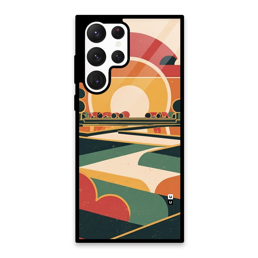 Awesome Geomatric Art Glass Back Case for Galaxy S22 Ultra 5G