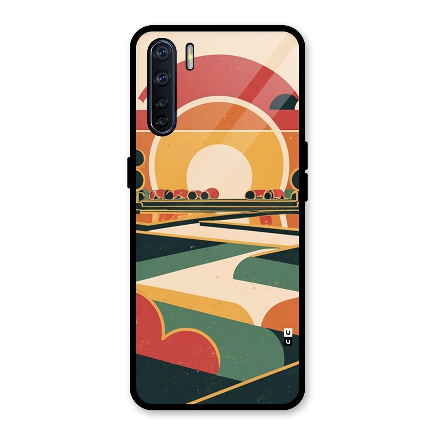 Awesome Geomatric Art Glass Back Case for Oppo F15
