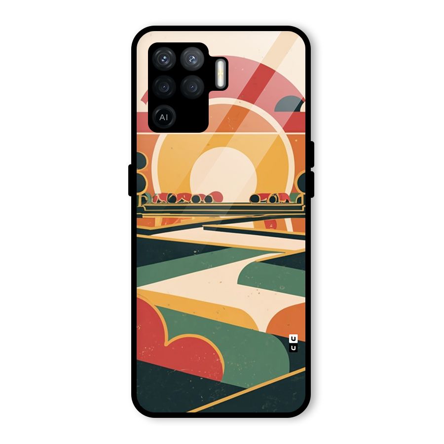 Awesome Geomatric Art Glass Back Case for Oppo F19 Pro