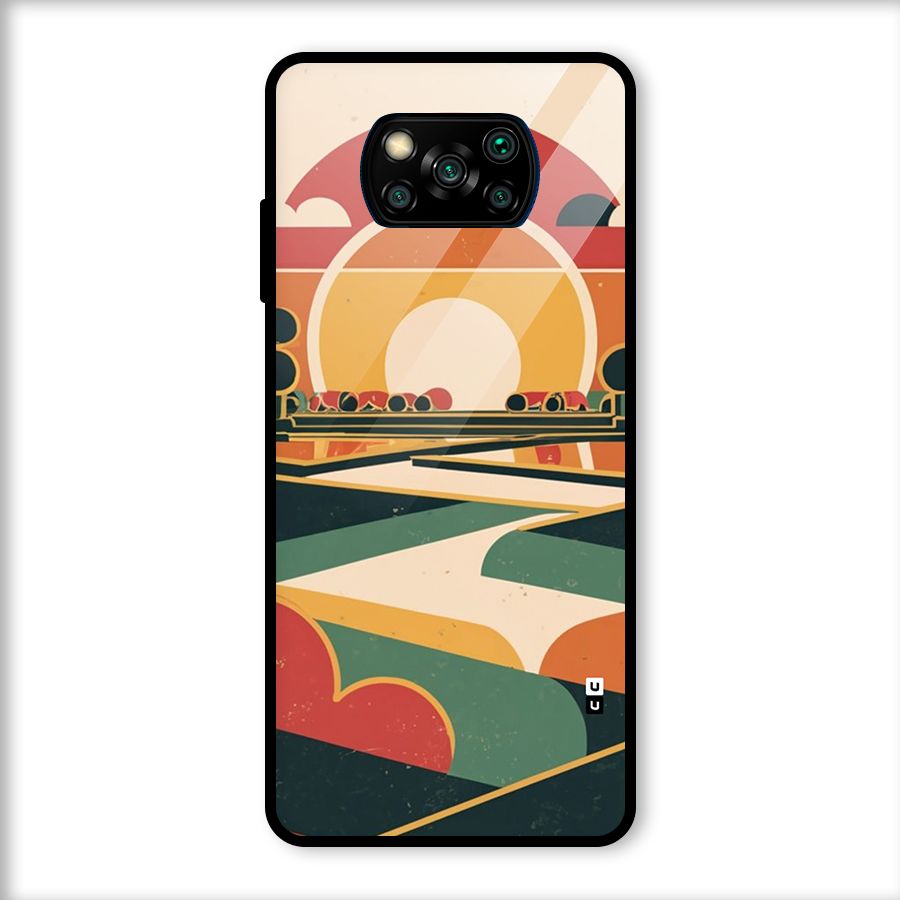 Awesome Geomatric Art Glass Back Case for Poco X3