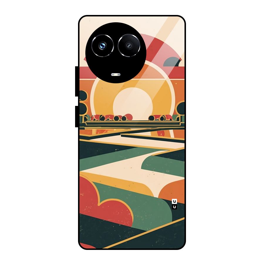 Awesome Geomatric Art Glass Back Case for Realme 11X