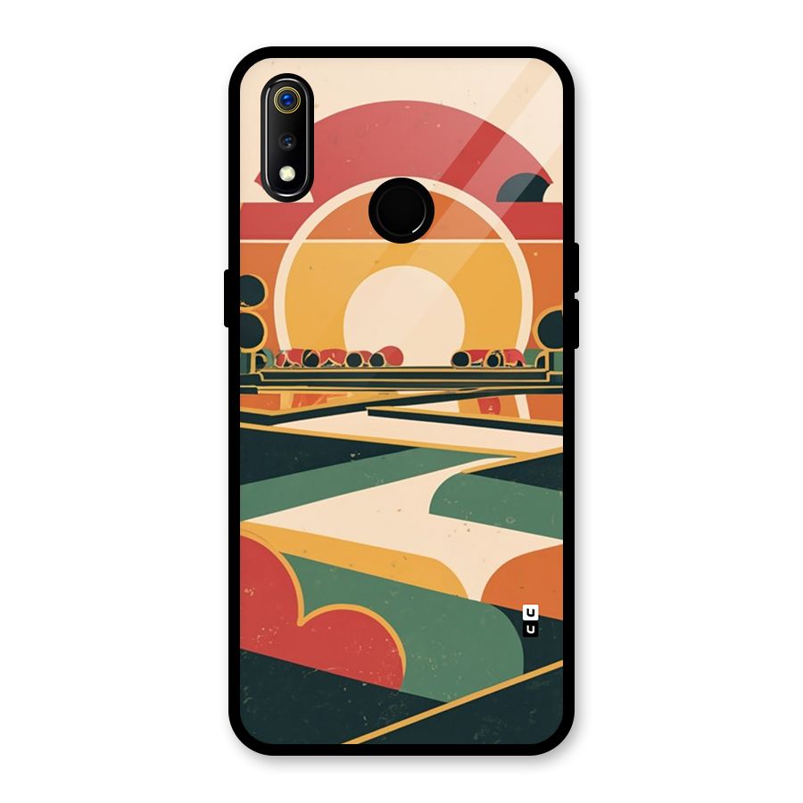 Awesome Geomatric Art Glass Back Case for Realme 3