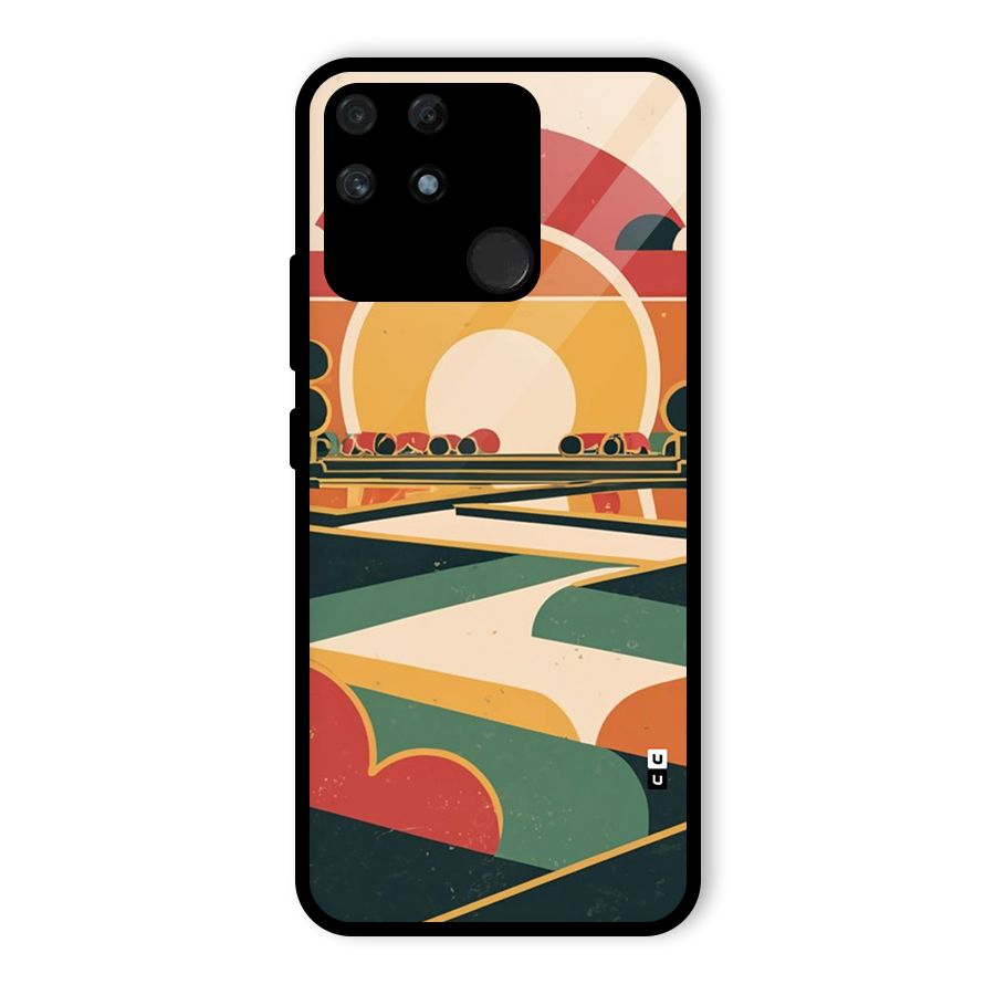 Awesome Geomatric Art Glass Back Case for Realme Narzo 50A