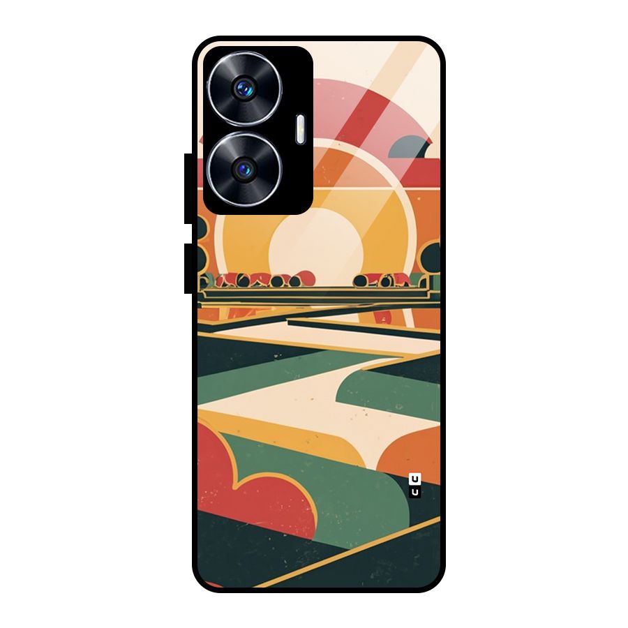 Awesome Geomatric Art Glass Back Case for Realme Narzo N55