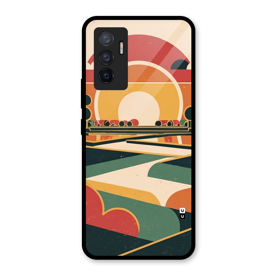 Awesome Geomatric Art Glass Back Case for Vivo V23e