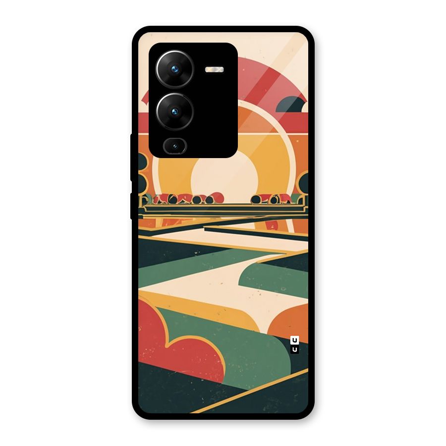 Awesome Geomatric Art Glass Back Case for Vivo V25 Pro