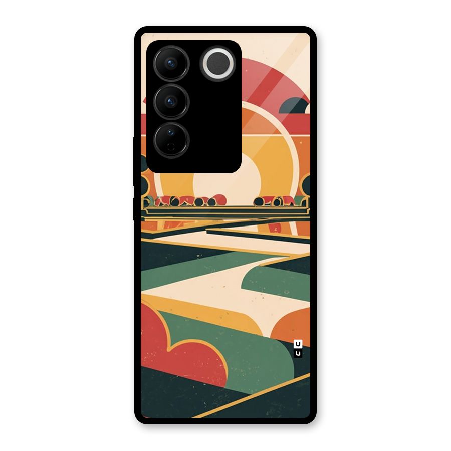 Awesome Geomatric Art Glass Back Case for Vivo V27