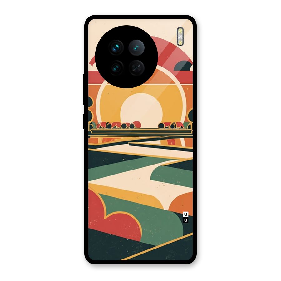 Awesome Geomatric Art Glass Back Case for Vivo X90