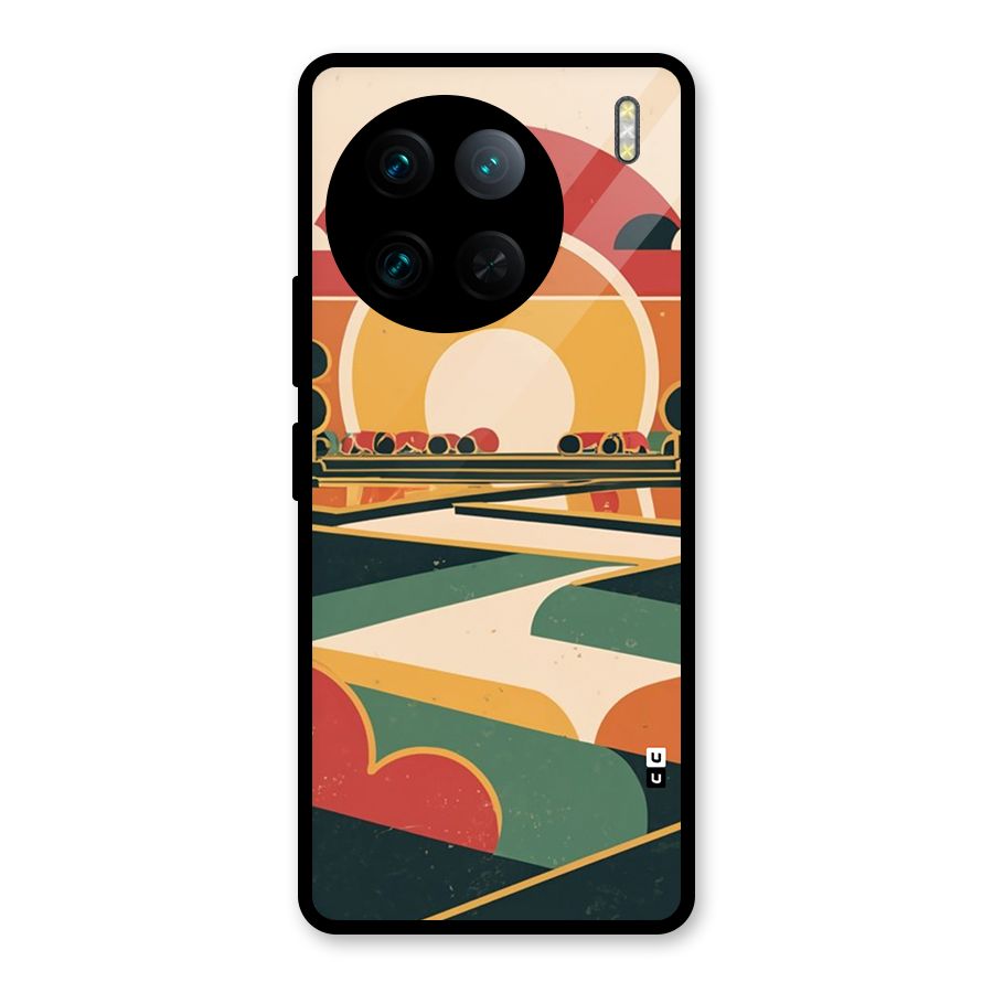 Awesome Geomatric Art Glass Back Case for Vivo X90 Pro