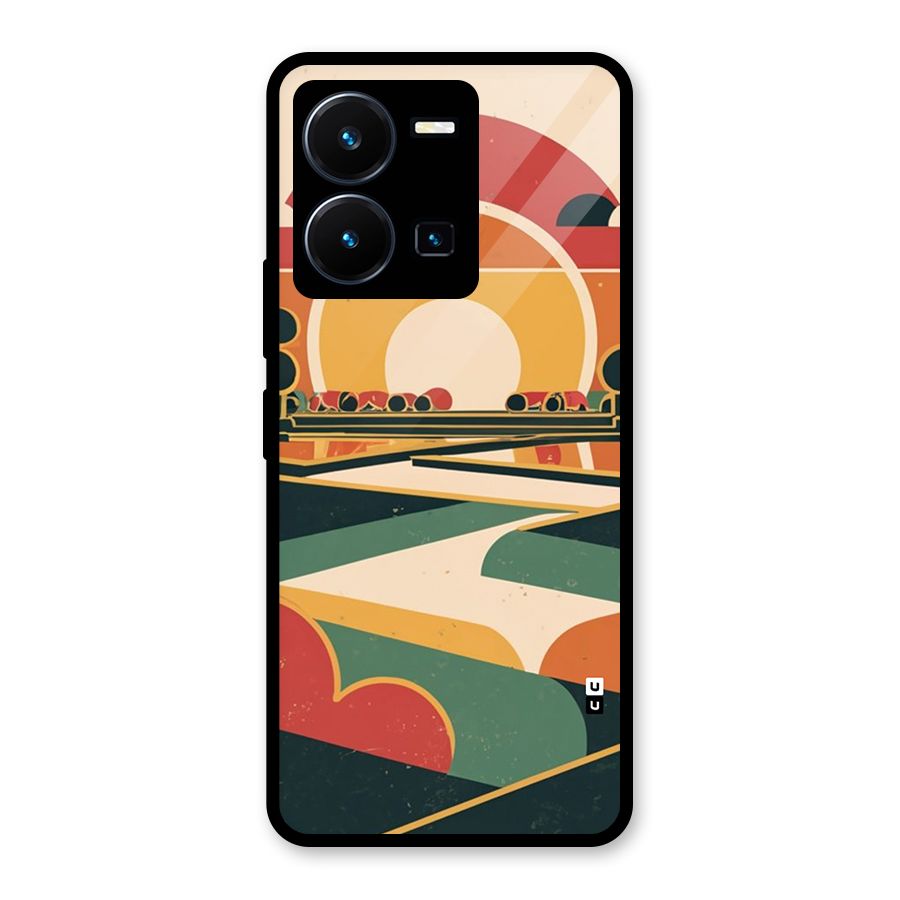Awesome Geomatric Art Glass Back Case for Vivo Y35