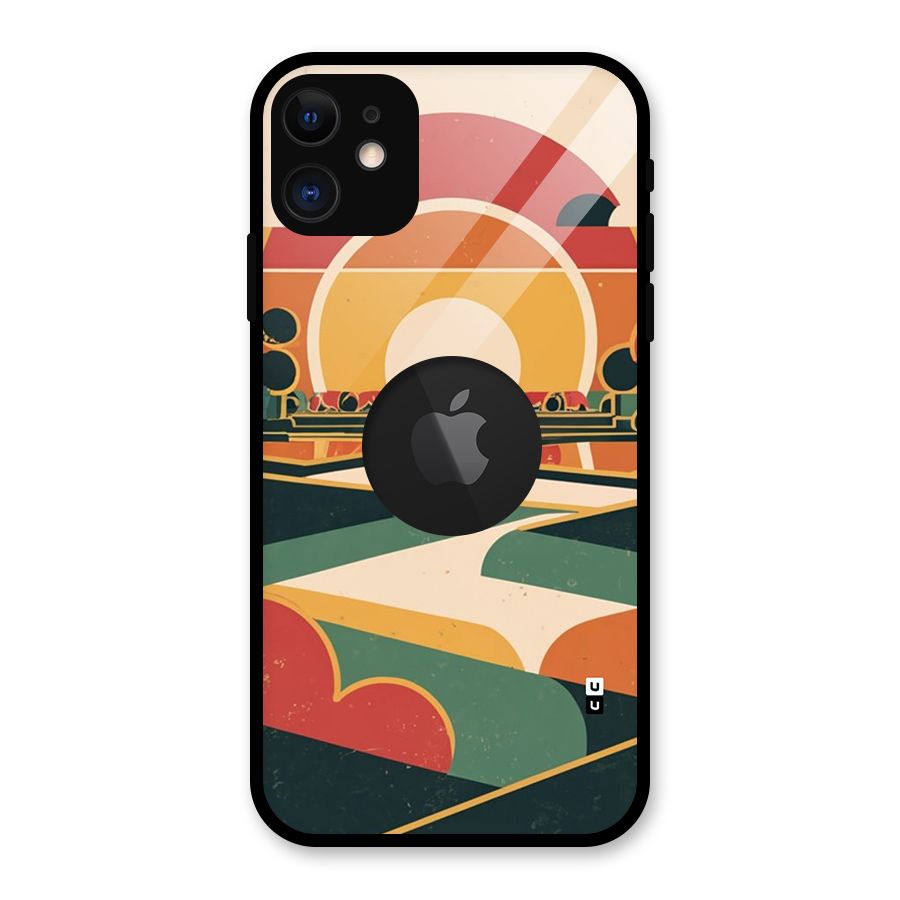Awesome Geomatric Art Glass Back Case for iPhone 11 Logo Cut