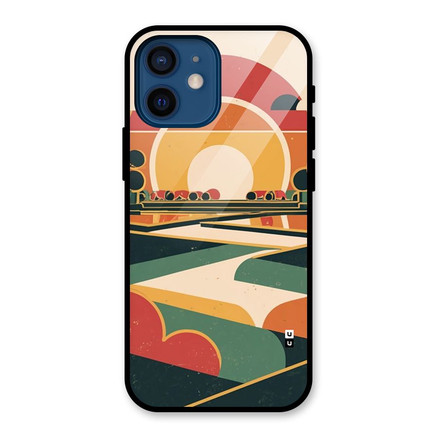 Awesome Geomatric Art Glass Back Case for iPhone 12 Mini