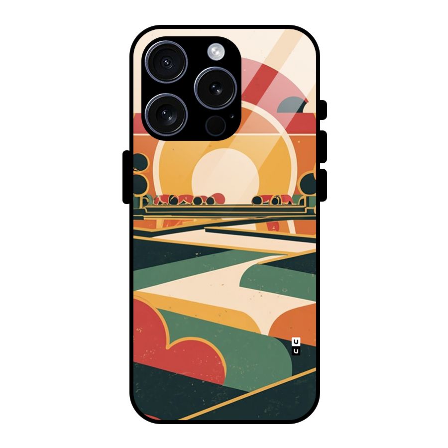 Awesome Geomatric Art Glass Back Case for iPhone 15 Pro