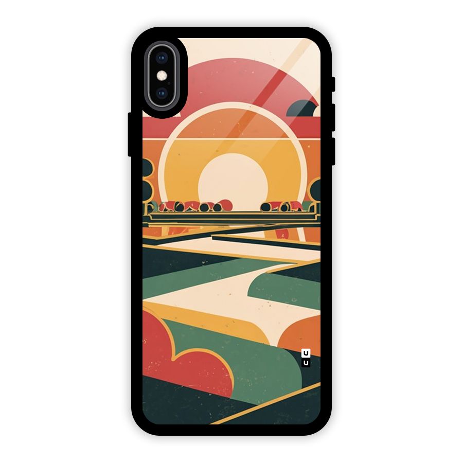 Awesome Geomatric Art Glass Back Case for iPhone XS Max