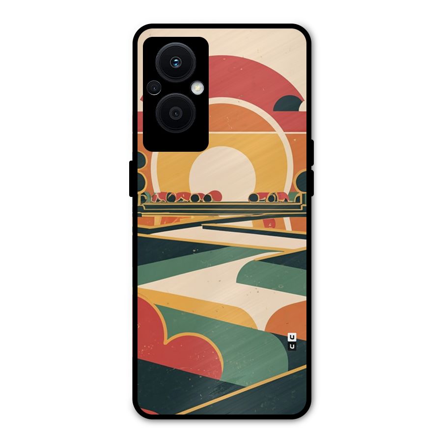 Awesome Geomatric Art Metal Back Case for Oppo F21 Pro 5G