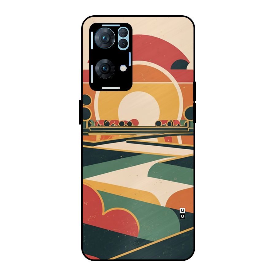 Awesome Geomatric Art Metal Back Case for Oppo Reno7 Pro 5G