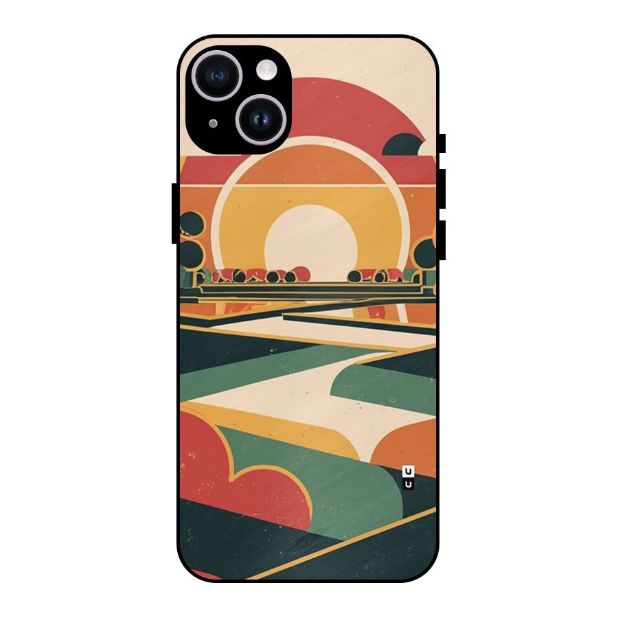 Awesome Geomatric Art Metal Back Case for iPhone 14 Plus