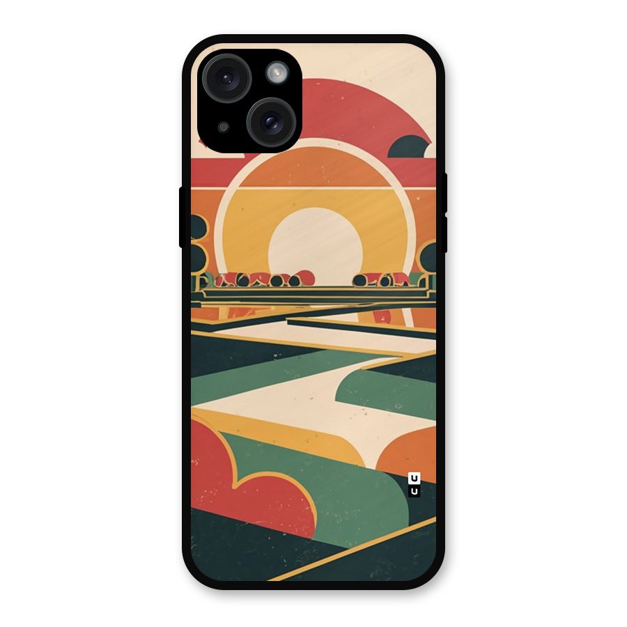 Awesome Geomatric Art Metal Back Case for iPhone 15 Plus