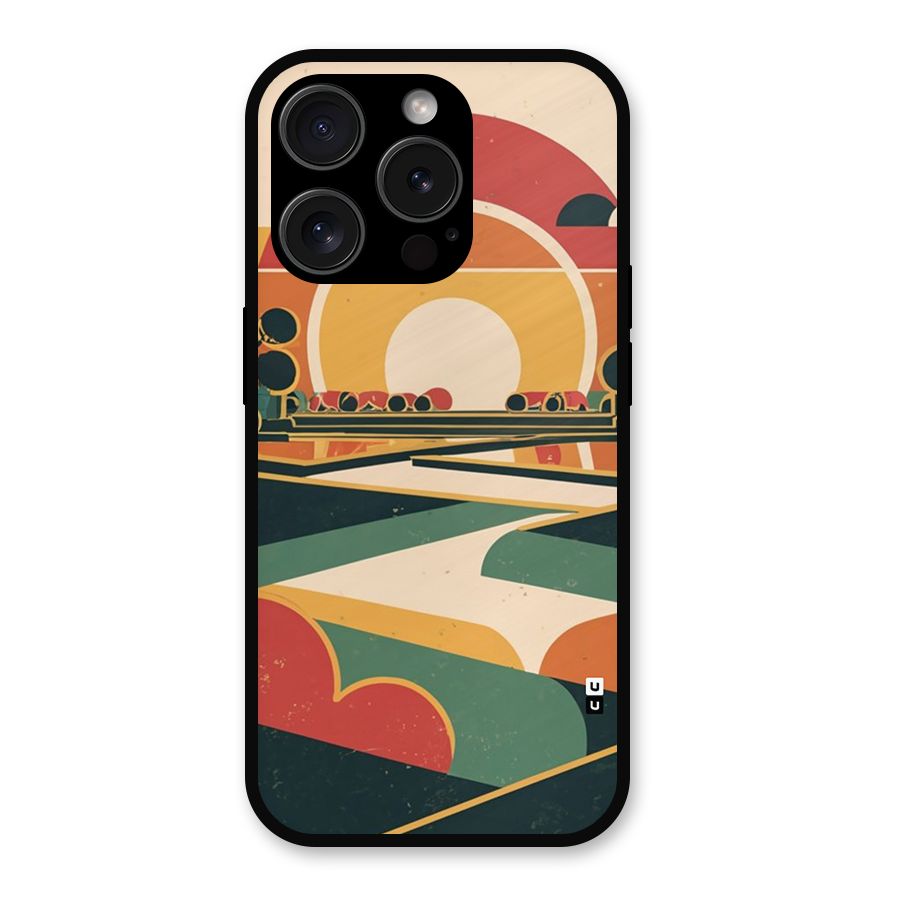 Awesome Geomatric Art Metal Back Case for iPhone 15 Pro