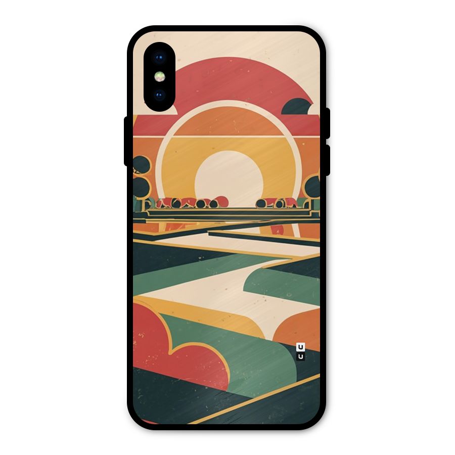 Awesome Geomatric Art Metal Back Case for iPhone XS