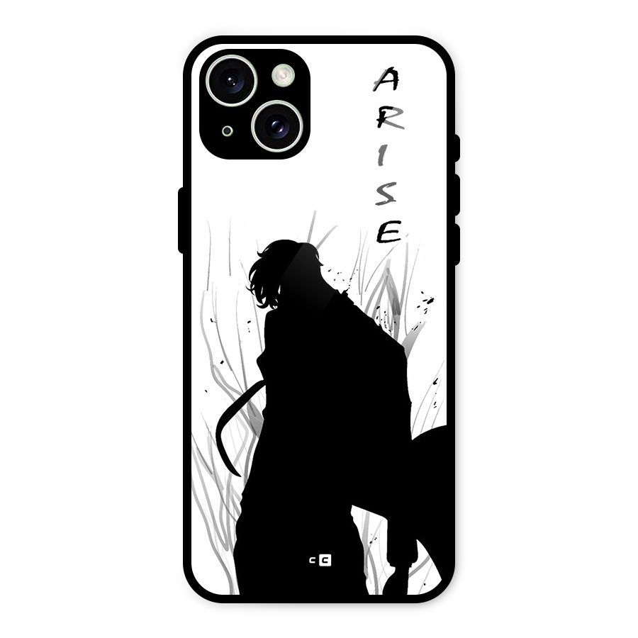 Awesome Jinwoo Arise Glass Back Case for iPhone 15 Plus