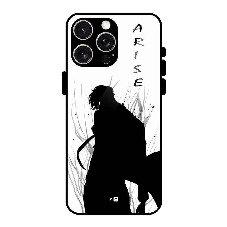 Awesome Jinwoo Arise Glass Back Case for iPhone 15 Pro Max