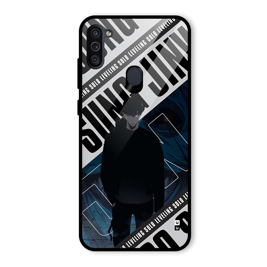 Awesome Jinwoo Rage Glass Back Case for Galaxy M11