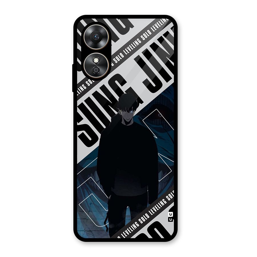 Awesome Jinwoo Rage Glass Back Case for Oppo A17