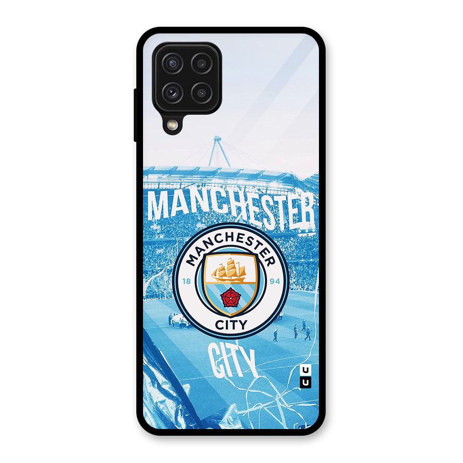 Awesome Manchester Glass Back Case for Galaxy A22 4G