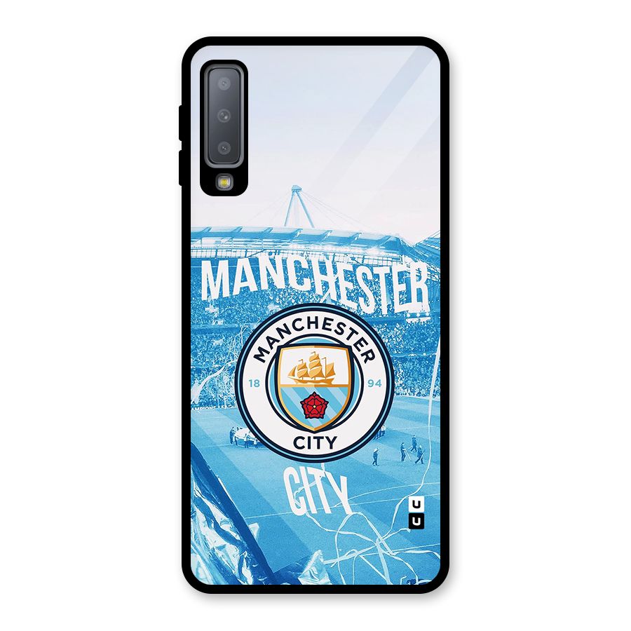 Awesome Manchester Glass Back Case for Galaxy A7 (2018)