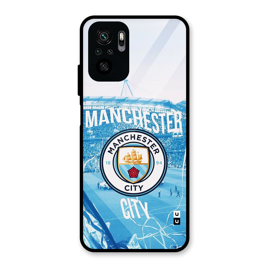Awesome Manchester Glass Back Case for Redmi Note 10S