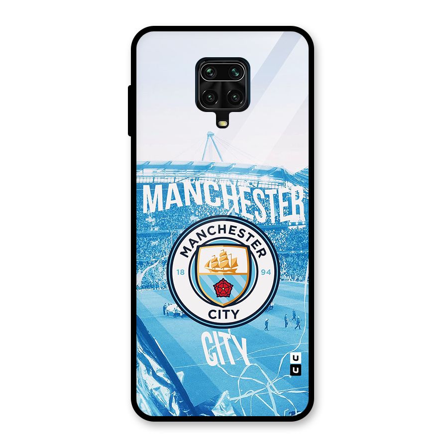 Awesome Manchester Glass Back Case for Redmi Note 9 Pro