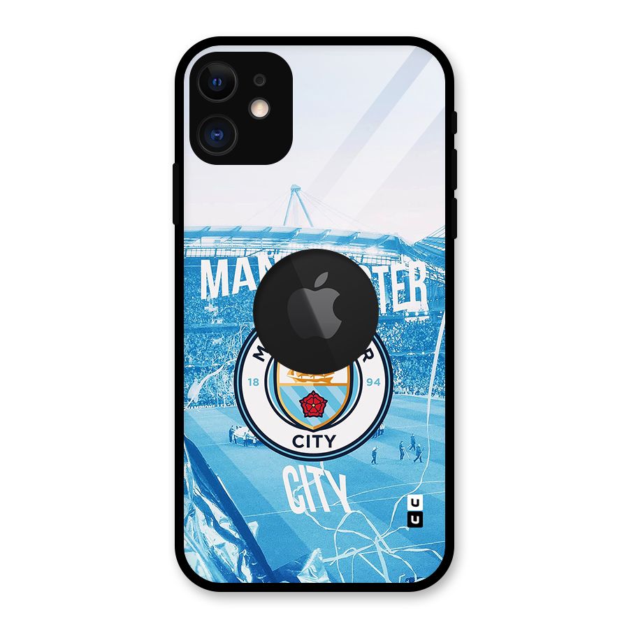 Awesome Manchester Glass Back Case for iPhone 11 Logo Cut
