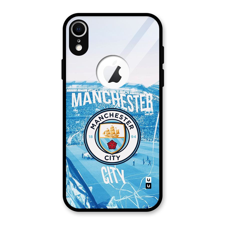 Awesome Manchester Glass Back Case for iPhone XR Logo Cut