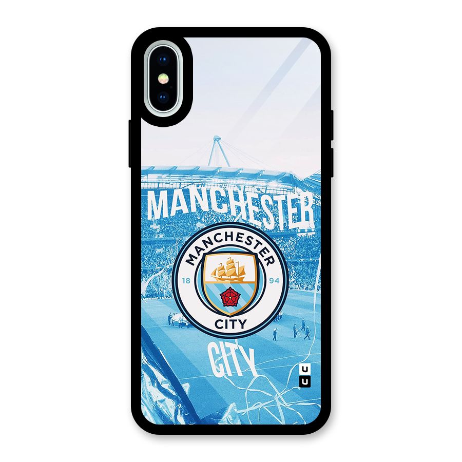 Awesome Manchester Glass Back Case for iPhone XS
