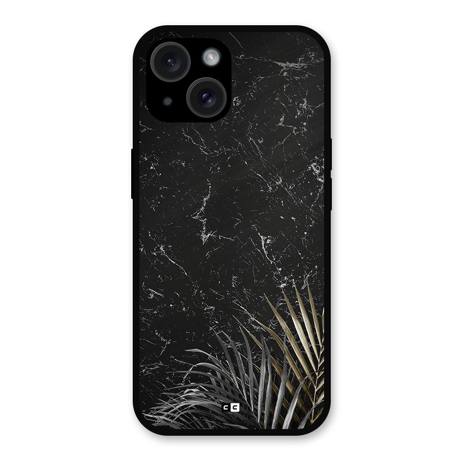 Awesome Royal Marble Metal Back Case for iPhone 15
