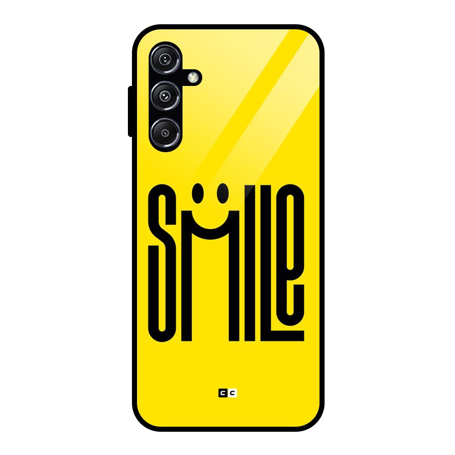 Awesome Smile Glass Back Case for Galaxy M34 5G