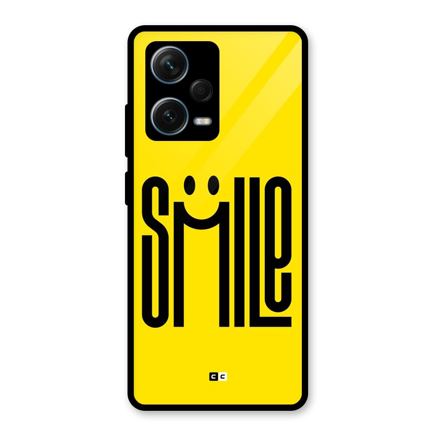Awesome Smile Glass Back Case for Redmi Note 12 Pro Plus 5G