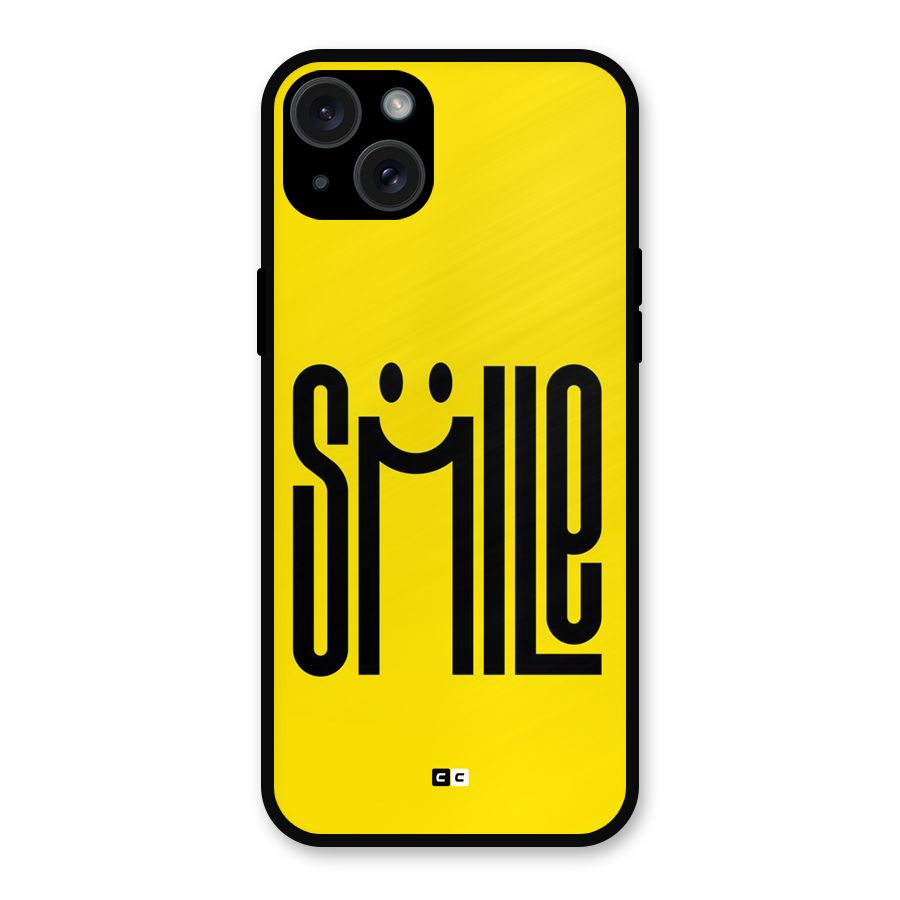 Awesome Smile Metal Back Case for iPhone 15 Plus