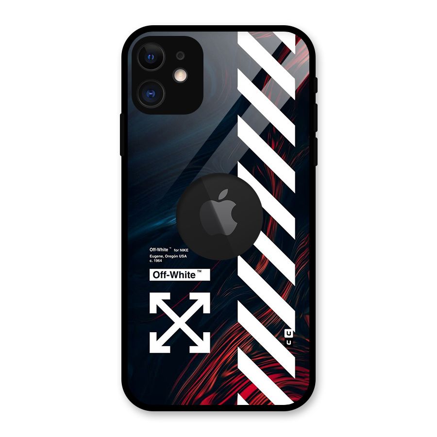 Awesome Stripes Glass Back Case for iPhone 11 Logo Cut