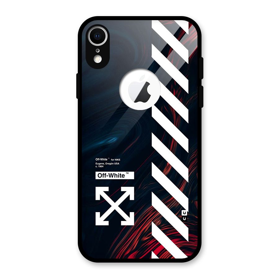 Awesome Stripes Glass Back Case for iPhone XR Logo Cut