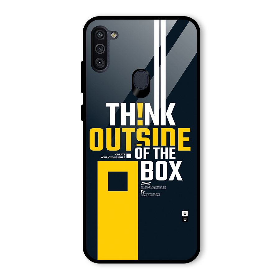 Awesome Think Out Side Glass Back Case for Galaxy M11