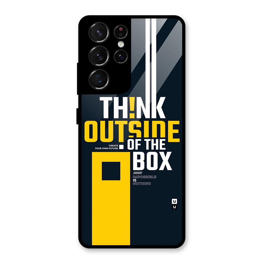 Awesome Think Out Side Glass Back Case for Galaxy S21 Ultra 5G