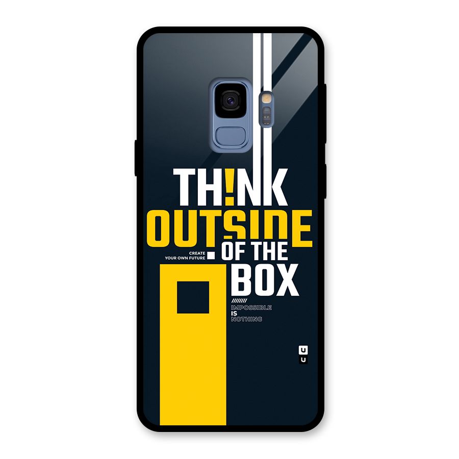 Awesome Think Out Side Glass Back Case for Galaxy S9