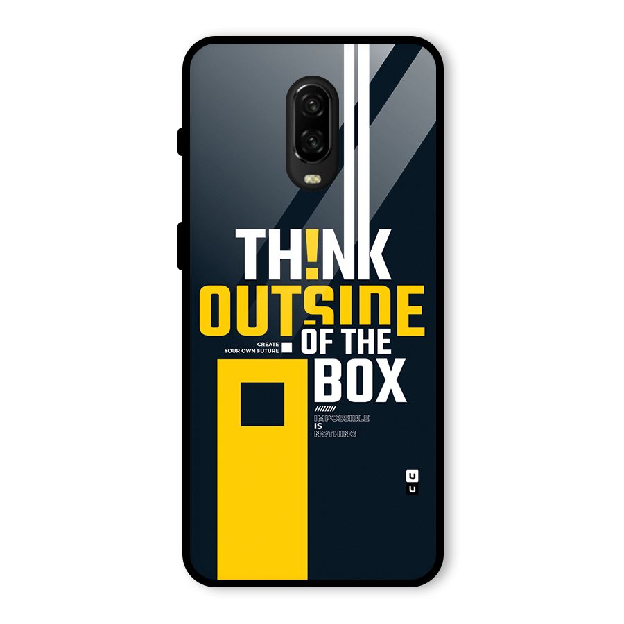 Awesome Think Out Side Glass Back Case for OnePlus 6T