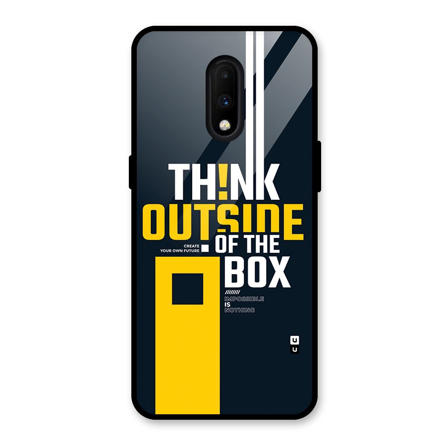 Awesome Think Out Side Glass Back Case for OnePlus 7