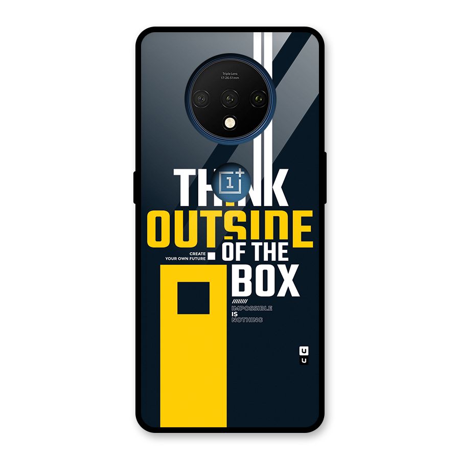 Awesome Think Out Side Glass Back Case for OnePlus 7T