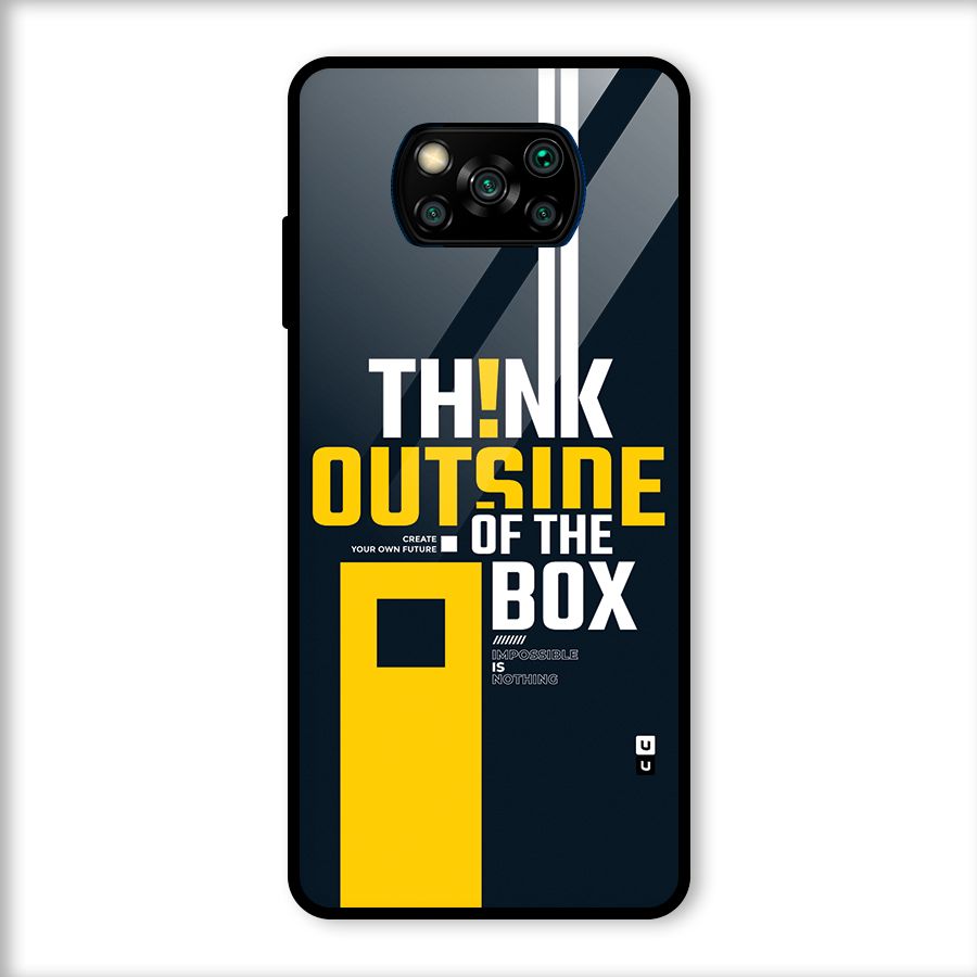 Awesome Think Out Side Glass Back Case for Poco X3